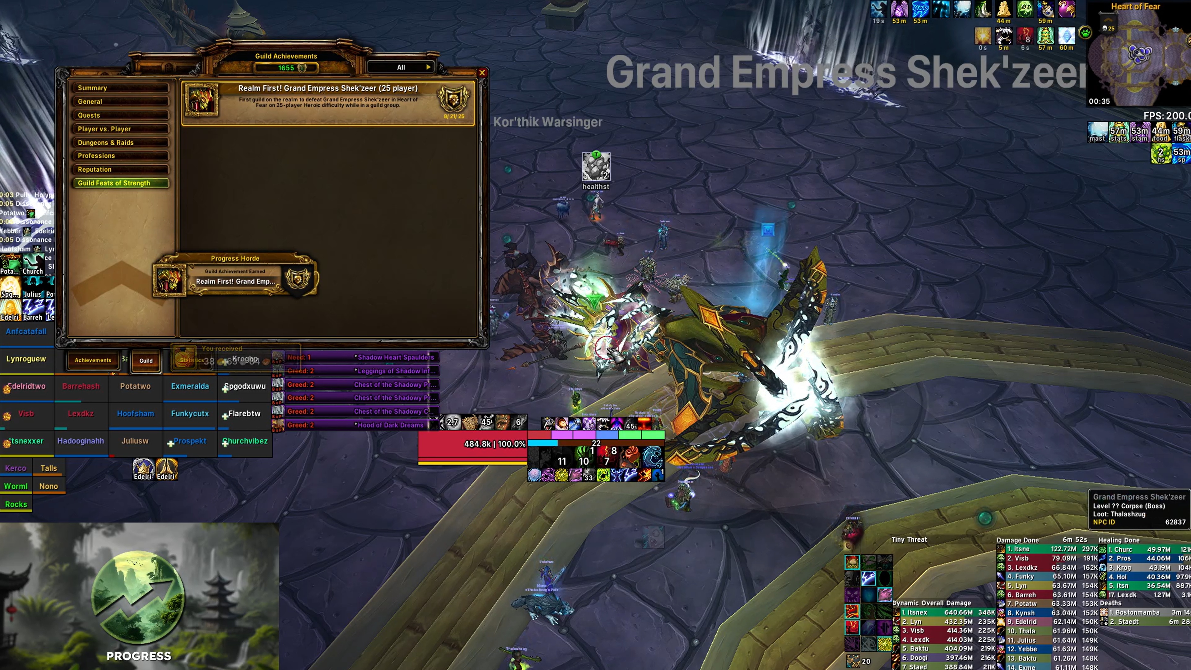 Realm First Heroic Heart of Fear Achieved by <Progress> in Under 35 Minutes - MoP Classic - Must Kno